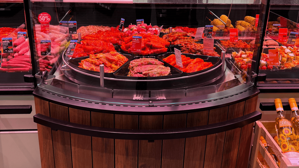 Fleischereitheke rund